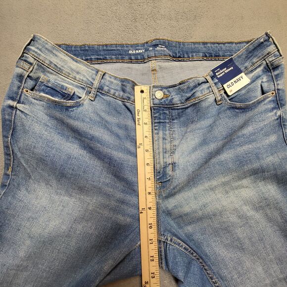NWT Old Navy Jeans Womens 20 Blue Rockstar Super Skinny Distressed Denim Stretch - Picture 8 of 11